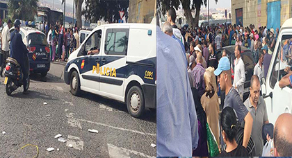مثير.. الأمن الاسباني يغلق معبر الخروج في وجه المواطنين و يحول المنطقة الحدودية الى فوضى عارمة مثير.. الأمن الاسباني يغلق معبر الخروج في وجه المواطنين و يحول المنطقة الحدودية الى فوضى عارمة