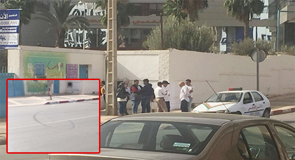 عناصر الأمن تتدخل لإعادة النظام الى محيط ثانوية الناظور الجديد بعد فوضى خلفها سائق متهور بالمكان 
