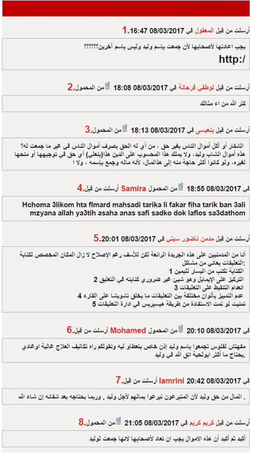 قراء ناظورسيتي: لا خيار أمام ابن علي وسهام إلا إعادة الأموال الى أصحابها أو وضعها في الحساب البنكي لوليد