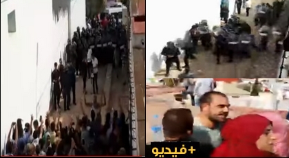 لحظة اندلاع المواجهة بين الأمن والمحتجين وناصر يصرخ أتركوهم يعتقلوني