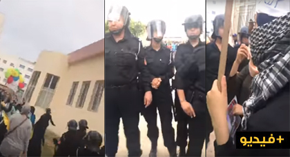 الشرطة النسائية تفض وقفة لنساء إيمزورن تضامنا مع معتقلي الحراك الشرطة النسائية تفض وقفة لنساء إيمزورن تضامنا مع معتقلي الحراك