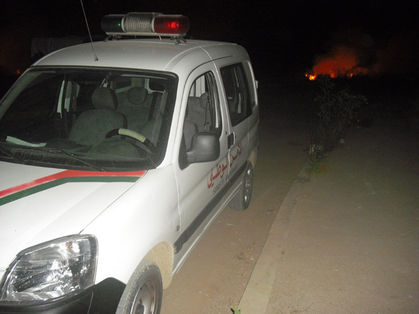 حريق دون خسائر بحي المطار القديم حريق دون خسائر بحي المطار القديم