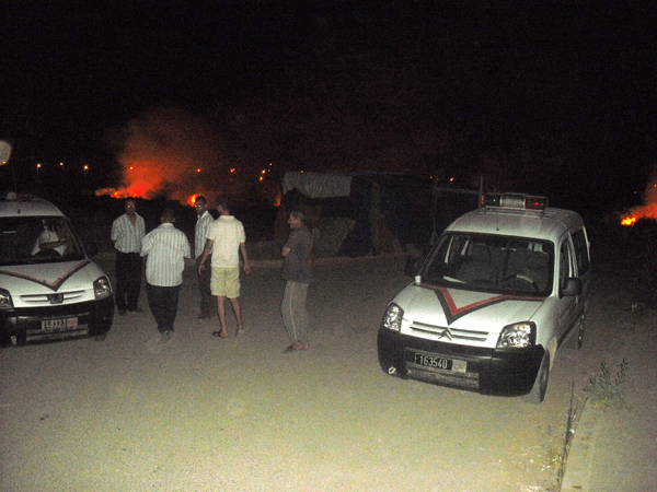 حريق دون خسائر بحي المطار القديم حريق دون خسائر بحي المطار القديم