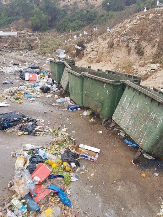 غريب بالصور: حاويات أزبال خالية بينما أكوام من النفايات مرمية بمحاذاتها برأس الماء غريب بالصور: حاويات أزبال خالية بينما أكوام من النفايات مرمية بمحاذاتها برأس الماء