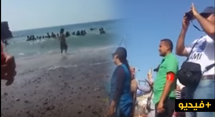 مثير.. عناصر من الشرطة تصور محتجين داخل البحر بالحسيمة مثير.. عناصر من الشرطة تصور محتجين داخل البحر بالحسيمة
