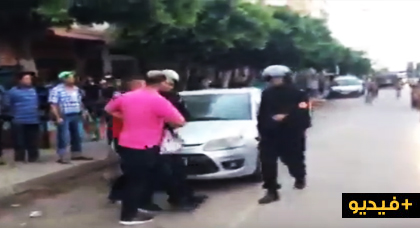 شاهدوا لحظة إعتقال أحد المحتجين بالعروي شاهدوا لحظة إعتقال أحد المحتجين بالعروي