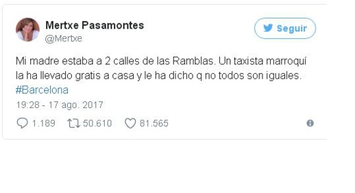 كلمات لسائق طاكسي مغربي تشعل "تويتر" باسبانيا بعد هجوم برشلونة كلمات لسائق طاكسي مغربي تشعل "تويتر" باسبانيا بعد هجوم برشلونة