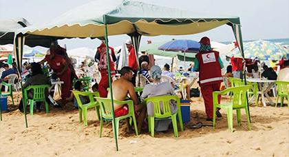حملة تحسيسية بمخاطر البحر بشاطئ أركمان حملة تحسيسية بمخاطر البحر بشاطئ أركمان