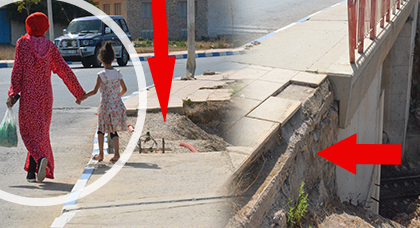 أسلاك كهربائية عارية وأرصفة متهالكة وغياب أسيجة وقائية بمثابة "ألغام" وسط الشارع المؤدي إلى ترقاع أسلاك كهربائية عارية وأرصفة متهالكة وغياب أسيجة وقائية بمثابة "ألغام" وسط الشارع المؤدي إلى ترقاع