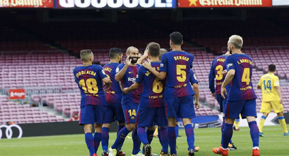 برشلونة يكسر يوم عصيب في كاتالونيا ويهزم لاس بالماس بدون جمهور برشلونة يكسر يوم عصيب في كاتالونيا ويهزم لاس بالماس بدون جمهور