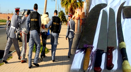 درك الدريوش يعتقل عنصرين من ذوي السوابق مدججين بأسلحة بيضاء بمنطقة بوفرقوش لهذا السبب درك الدريوش يعتقل عنصرين من ذوي السوابق مدججين بأسلحة بيضاء بمنطقة بوفرقوش لهذا السبب