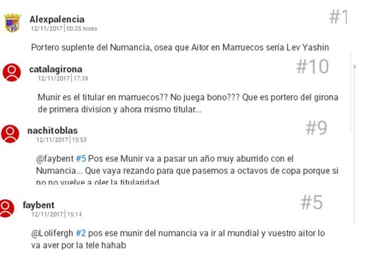 اشادة صحيفة "الماركا" الاسبانية بانجاز الحارس الريفي منير المحمدي تقسم آراء جمهور فريق نومانسيا اشادة صحيفة "الماركا" الاسبانية بانجاز الحارس الريفي منير المحمدي تقسم آراء جمهور فريق نومانسيا