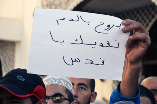 ساكنة الناظور تتضامن مع الفلسطينيين وترفض القرار  الجائر للرئيس الأمريكي 