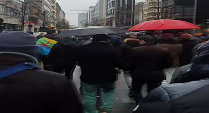 بروكسل.. مظاهرة حاشدة للمطالبة بإطلاق سراح معتقلي حراك الريف 