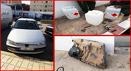 حجز كميات كبيرة من مادة الكحول الطبية معبأة داخل صندوق وقود سيارة بمعبر بني أنصار حجز كميات كبيرة من مادة الكحول الطبية معبأة داخل صندوق وقود سيارة بمعبر بني أنصار