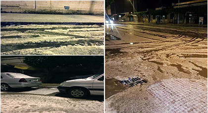 التساقطات الثلجية تكسو شوارع بلدات إقليم الناظور بحلة بيضاء ناصعة