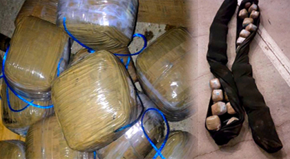 حجز 30 كلغ من الحشيش في شاحنة للنقل الدولي محملة بفاكهة "لافوكا" بميناء طنجة حجز 30 كلغ من الحشيش في شاحنة للنقل الدولي محملة بفاكهة "لافوكا" بميناء طنجة
