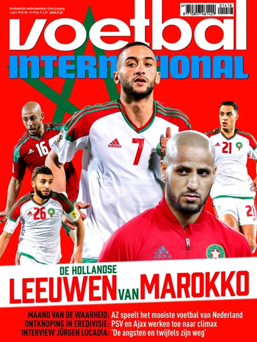 مغاربة هولندا في المنتخب الوطني على غلاف مجلة "فوتبال انترناسيونال" الهولندية مغاربة هولندا في المنتخب الوطني على غلاف مجلة "فوتبال انترناسيونال" الهولندية