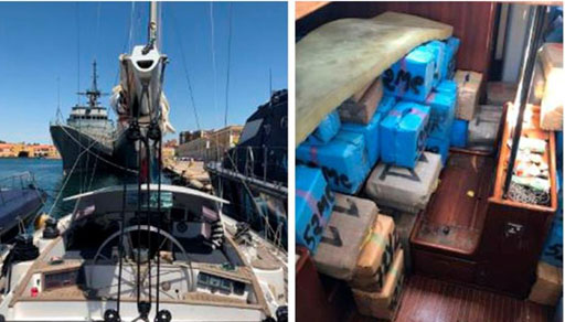 البحرية الاسبانية تعترض قاربا محملا ب 10 أطنان من الحشيش المغربي تقدر قيمته بـ  13 مليون يورو