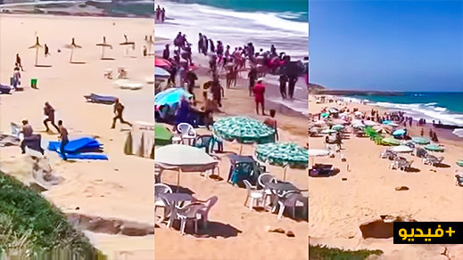 شاهدوا.. مركب يقل مهاجرين سريين يخطئ الوجهة ويرسو في شاطئ بطنجة