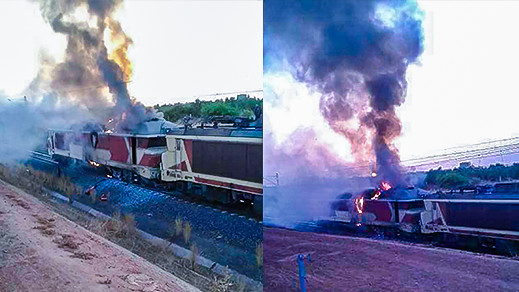 بالصور.. حريق مفاجئ داخل قطار يعج بالمسافرين ومكتب السكك الحديدية يوضح ملابسات الحادث بالصور.. حريق مفاجئ داخل قطار يعج بالمسافرين ومكتب السكك الحديدية يوضح ملابسات الحادث