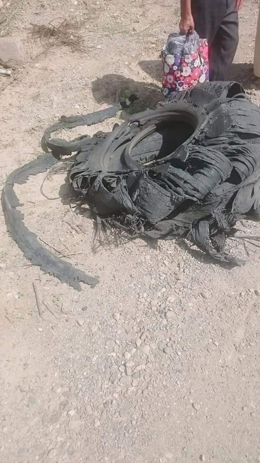 حافلة تقل مسافرين من الناظور الى تمسمان تنجو من كارثة حقيقية بعد إنفجار إحدى عجلاتها الخلفية
