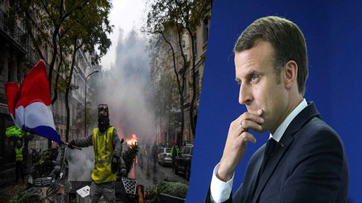 الرئاسة الفرنسية تخشى أعمال عنف واسعة قد تحدث السبت المقبل وتدعو السترات الصفراء الى الهدوء