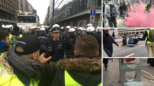 بالصور..شرطة بروكسل تدخل في مواجهة مع أفراد من السترات الصفراء