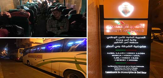 عناصر مفوضية أمن بني انصار ترحل العشرات من "الحراكة" المتربصين بحافلات وشاحنات النقل الدولي