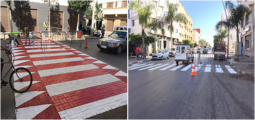 بلدية الناظور تعيد صباغة ممرات الراجلين بشوارع المدينة وأزقتها