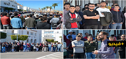 الحركة الطلابية بأزغنغان تحتج أمام المجلس الإقليمي للمطالبة بالنقل الجامعي 