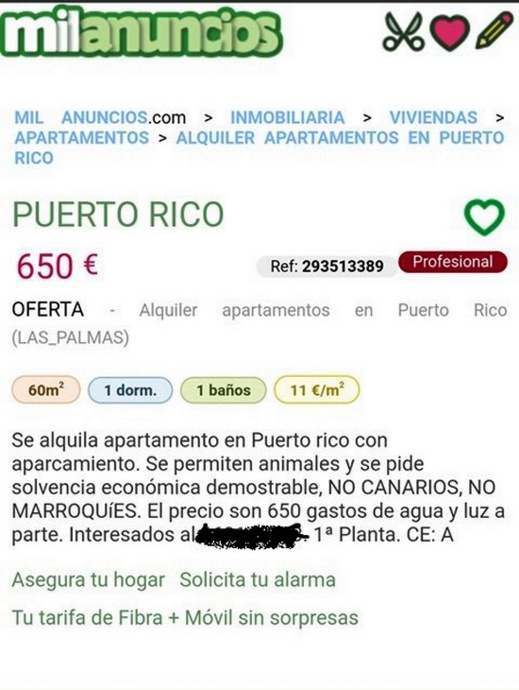 في إعلان على الإنترنيت.. صاحب شقة يفضل كرائها لأصحاب الحيوانات ويرفض المغاربة بإسبانيا في إعلان على الإنترنيت.. صاحب شقة يفضل كرائها لأصحاب الحيوانات ويرفض المغاربة بإسبانيا