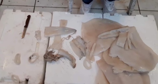 شاهدوا.. هكذا يزور التجار منتجا مسموما ويقدمونه للزبناء على أنه سمك "الكلامار" شاهدوا.. هكذا يزور التجار منتجا مسموما ويقدمونه للزبناء على أنه سمك "الكلامار"