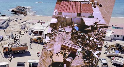 بالصور.. سلطات الناظور تقوم بتحرير الملك البحري وتهدم منازل وبراريك كان يستغلها إسبان بتشارنا 