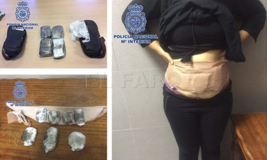 بالصور.. توقيف إمرأة لفت بطنها بكمية مهمة من الحشيش كانت تنوي تهريبها الى اسبانيا بالصور.. توقيف إمرأة لفت بطنها بكمية مهمة من الحشيش كانت تنوي تهريبها الى اسبانيا
