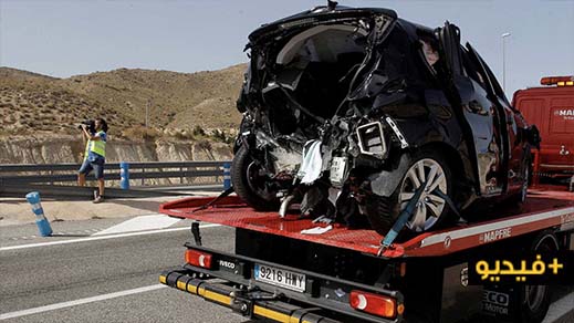 بالفيديو : مصرع 3 أشخاص بينهم طفل من اصل مغربي في حادث تصادم بإسبانيا