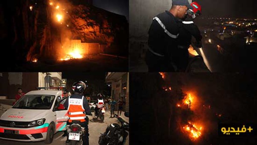 الأزبال تتسبب في حريق مهول قرب المستشفى الحسني بالناظور والوقاية المدنية تتدخل 