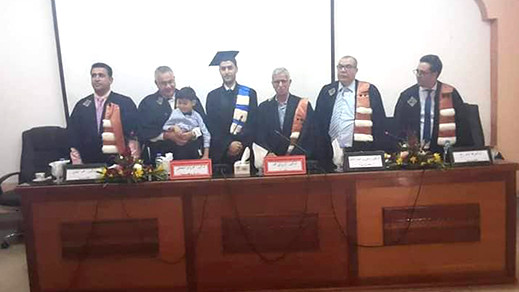 الطالب عبد العزيز اقلالوش ابن ايت سعيد يحصل على شهادة الدكتوراه بميزة مشرف جدا مع توصية بالنشر الطالب عبد العزيز اقلالوش ابن ايت سعيد يحصل على شهادة الدكتوراه بميزة مشرف جدا مع توصية بالنشر