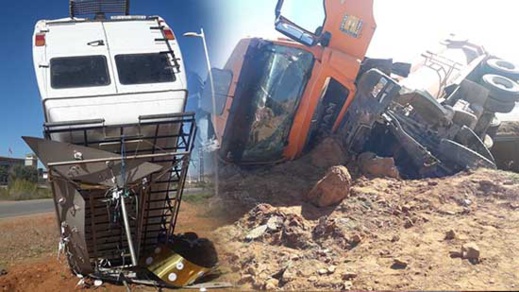 إنقلاب شاحنة بـ"العروي" وسيارة بـ"سلوان" يسفر عن إصابة سائقيها بجروح خطيرة إنقلاب شاحنة بـ"العروي" وسيارة بـ"سلوان" يسفر عن إصابة سائقيها بجروح خطيرة