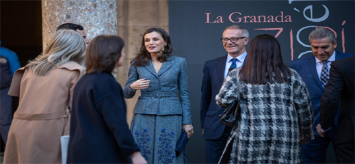 ملكة اسبانيا وإبنة الناظور ليلى أمزيان تفتتحان معرض الفنون الامازيغية بغرناطة 