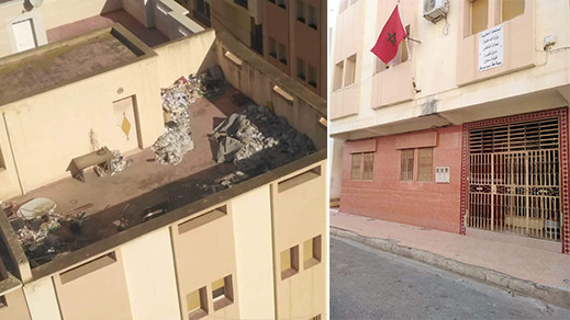 مواطنون مستاؤون من تحويل سطح مقر جماعة بوعرك إلى مطرح للنفايات مواطنون مستاؤون من تحويل سطح مقر جماعة بوعرك إلى مطرح للنفايات