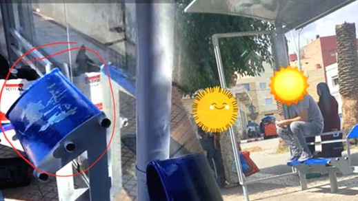 أيادي التخريب تطال محطات توقف الحافلات بالناظور و مواطنون يدعون السلطات إلى ردع القائمين عليها 