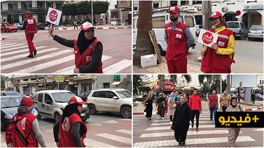 شاهدوا..  الهلال الأحمر يخلد اليوم الوطني للسلامة الطرقية بحملات تحسيسية بشوارع الناظور
