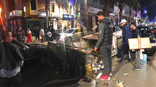 حادثة سير بالناظور بين سيارة وعربة لنقل المتلاشيات تسفر عن خسائر مادية 