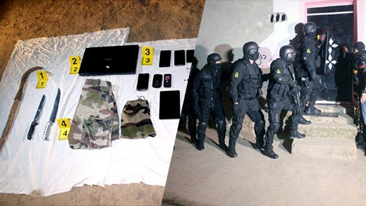 مكتب الأبحاث القضائية ينشر صور تفكيك خلية ارهابية موالية لداعش 
