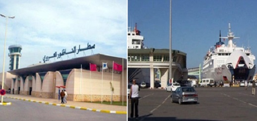 سلطات الناظور تعلق رحلات المسافرين بمطار العروي وميناء بني أنصار