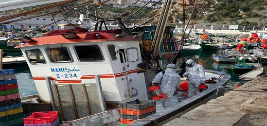 بالصور.. خلو ركاب مراكب الصيد الساحلي التي حلت بميناء الحسيمـة من أعراض فيروس كورونا