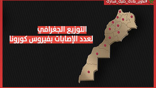 هذا التوزيع الجغرافي للمصابين بفيروس كورونا حسب الجهات هذا التوزيع الجغرافي للمصابين بفيروس كورونا حسب الجهات