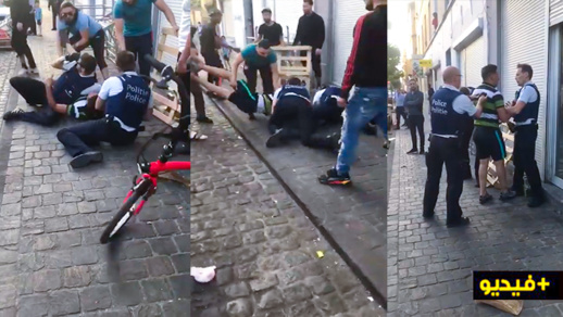 مغاربة يدخلون في شجار مع الشرطة البلجيكية بعد محاولتهم إعتقال شخص بأندرليخت مغاربة يدخلون في شجار مع الشرطة البلجيكية بعد محاولتهم إعتقال شخص بأندرليخت