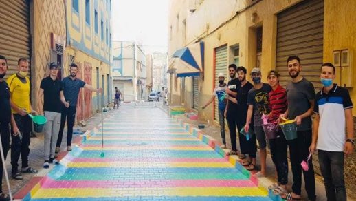 بالصور.. شباب ببني بوعياش يحولون أزقة المدينة إلى قطع فنية بالصور.. شباب ببني بوعياش يحولون أزقة المدينة إلى قطع فنية